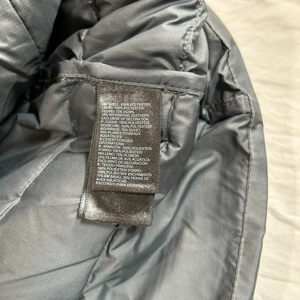 The North Face 550 Down Puffer Jacket Mens XXL Gray Ripstop Full Zip Insulated